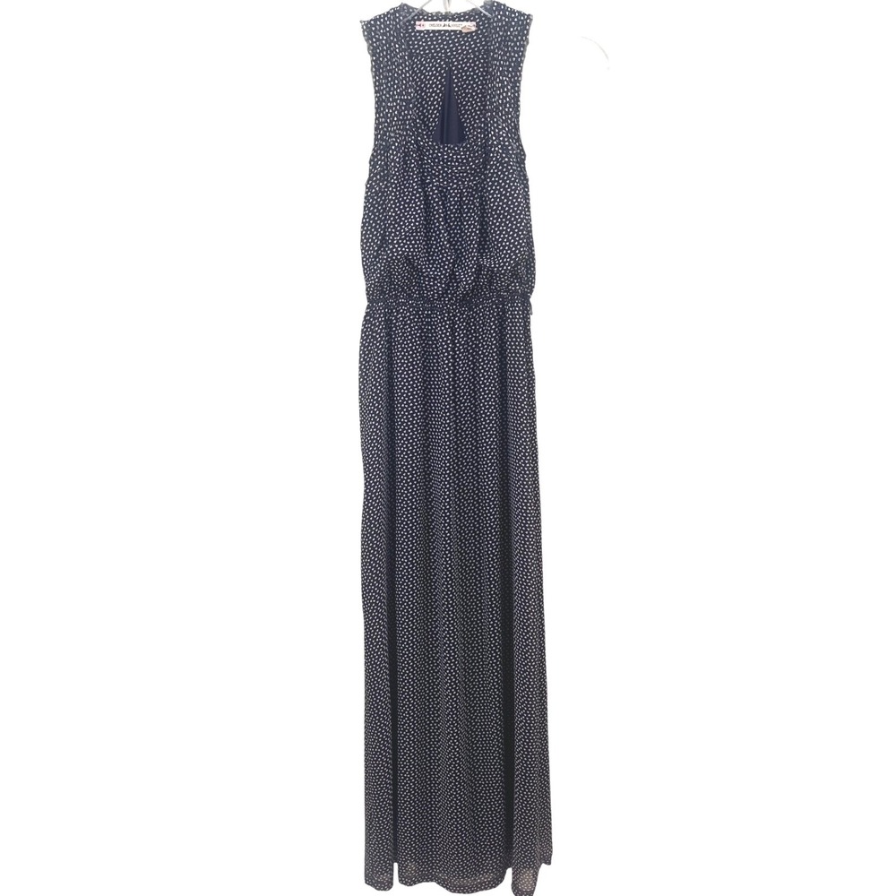 Chelsea & Violet‎ Navy Heart Print Sleeveless Feminine Summer Maxi Dress XS